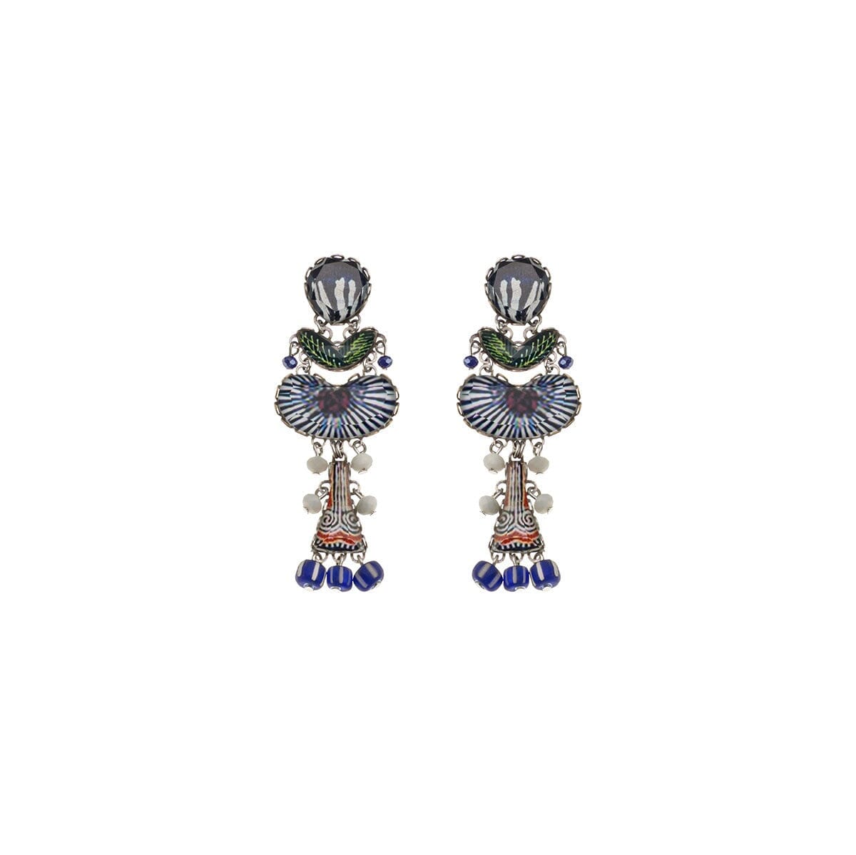 AYALA BAR Blue Domes Blue Glass Earrings - Paros Earrings - Zabecca Living