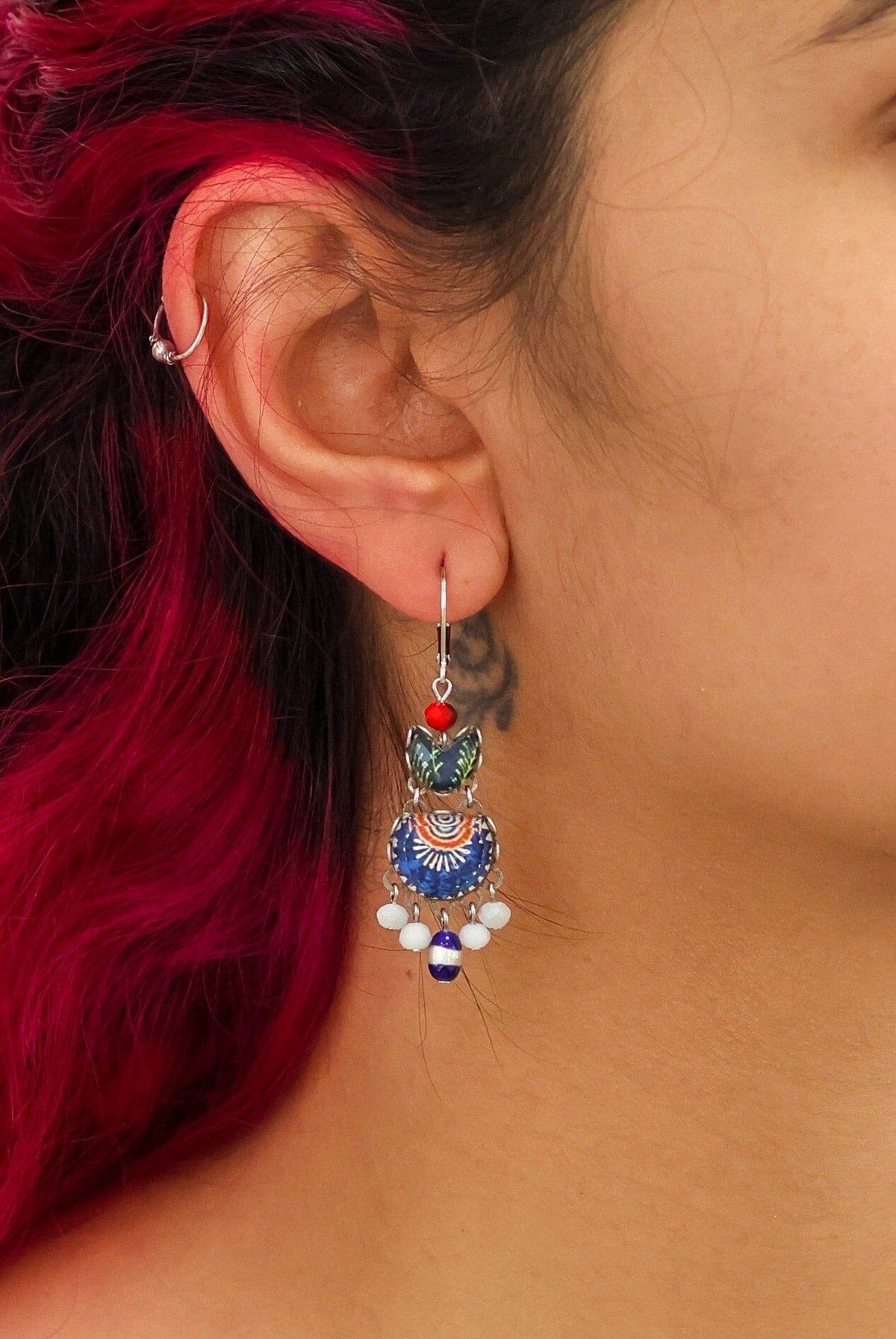 AYALA BAR Blue Domes Hanging Earrings - Hera Earrings - Zabecca Living