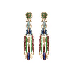 AYALA BAR Long Boho Beaded Onida Earrings Earrings - Zabecca Living