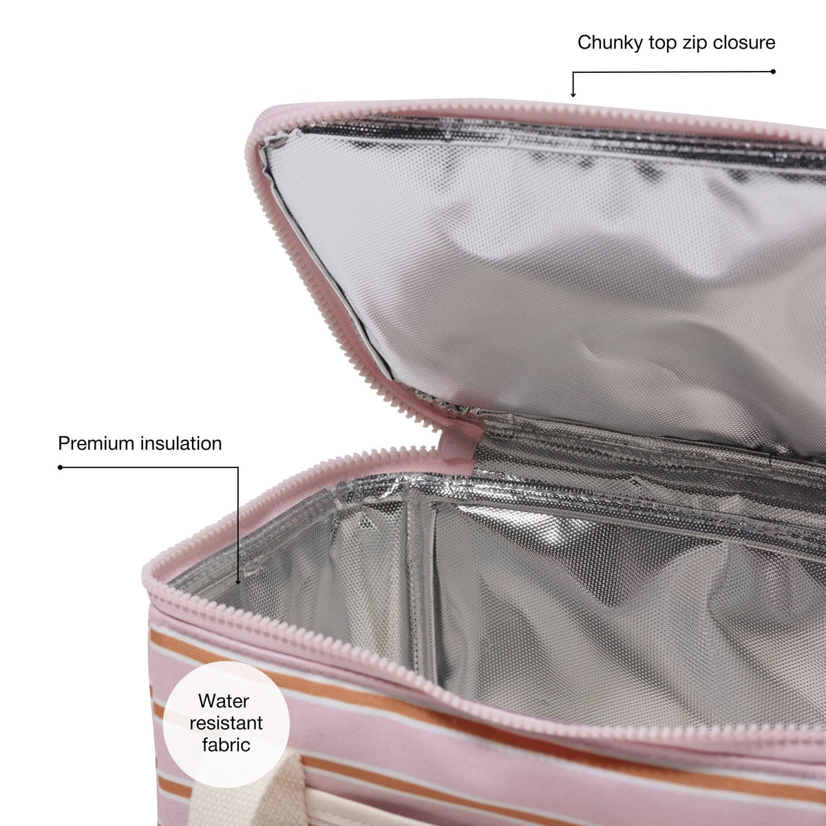BASE Lunch Base - Soft Pink / Rust Stripe LUNCH BOX - Zabecca Living
