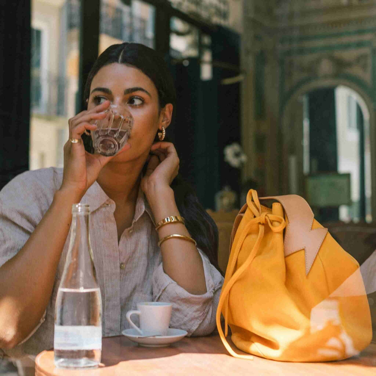 BE HOLD Bucket Bag - Turmeric HANDBAG - Zabecca Living