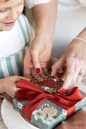 BESPOKE LETTERPRESS Fine Enamel Christmas Ornament - Sleigh FESTIVE DECORATIONS - Zabecca Living