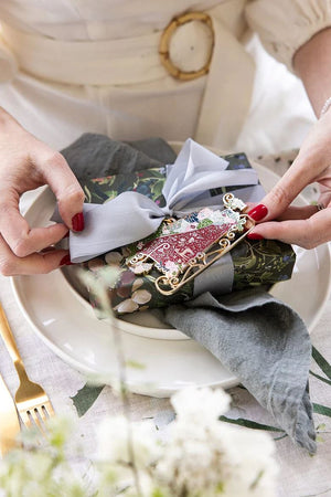 BESPOKE LETTERPRESS Fine Enamel Christmas Ornament - Sleigh FESTIVE DECORATIONS - Zabecca Living