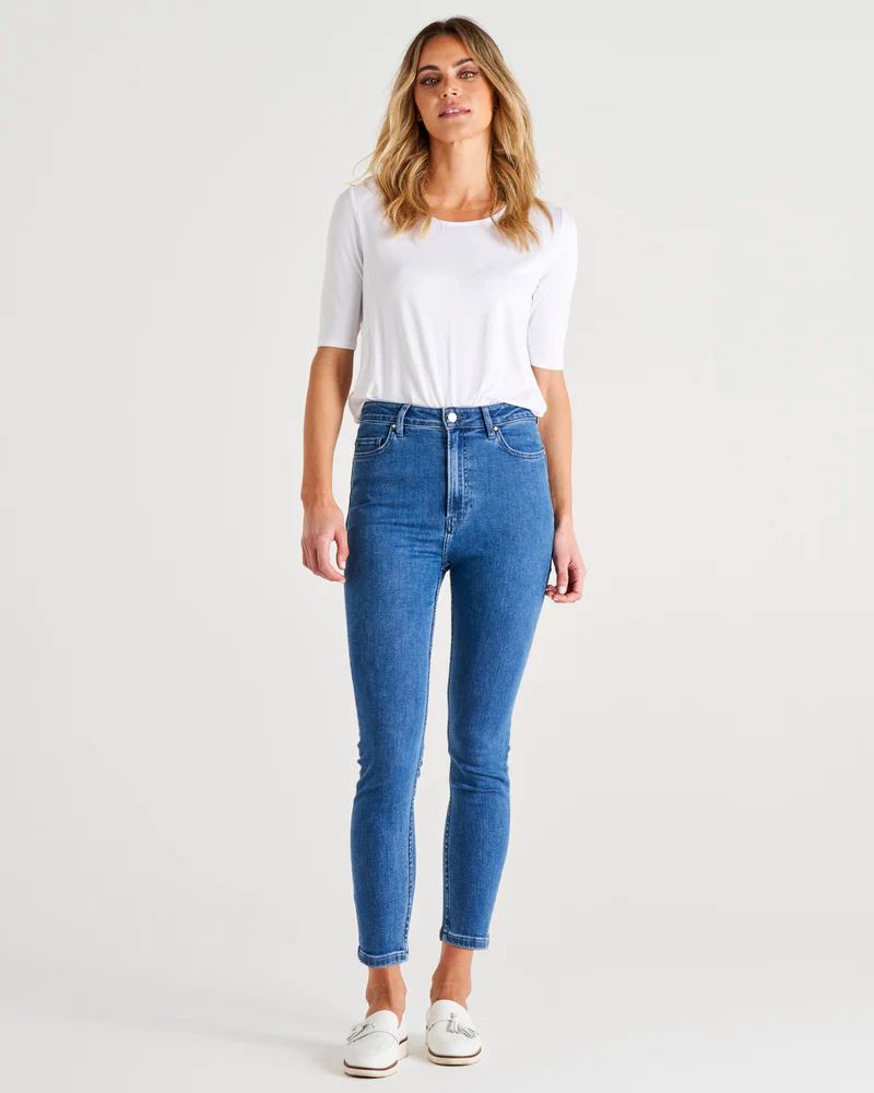BETTY BASICS Betty Essential Jeans - Vintage Blue JEANS - Zabecca Living
