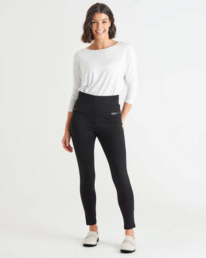 BETTY BASICS Gwen Stretchy Ponte Skinny Legging - Black JOGGER - Zabecca Living