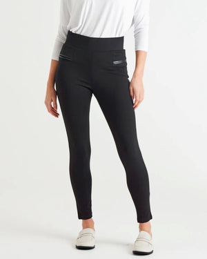 BETTY BASICS Gwen Stretchy Ponte Skinny Legging - Black JOGGER - Zabecca Living