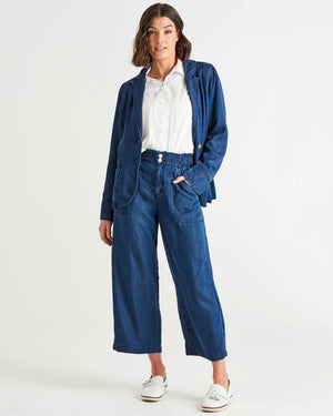 BETTY BASICS Lexton Wide Leg Pant - Dark Rinse PANTS - Zabecca Living