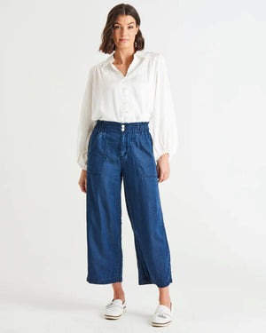 BETTY BASICS Lexton Wide Leg Pant - Dark Rinse PANTS - Zabecca Living