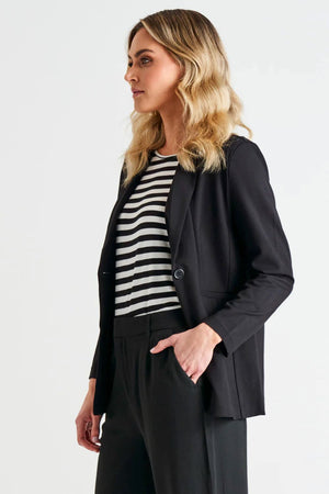 BETTY BASICS Portsea Blazer - Black Jacket - Zabecca Living
