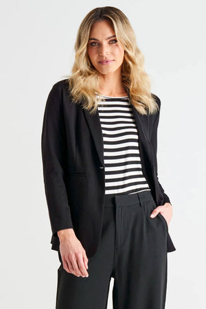 BETTY BASICS Portsea Blazer - Black Jacket - Zabecca Living