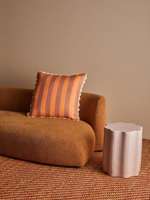 BONNIE & NEIL Bold Stripe Peach Linen Cushion Cushion - Zabecca Living
