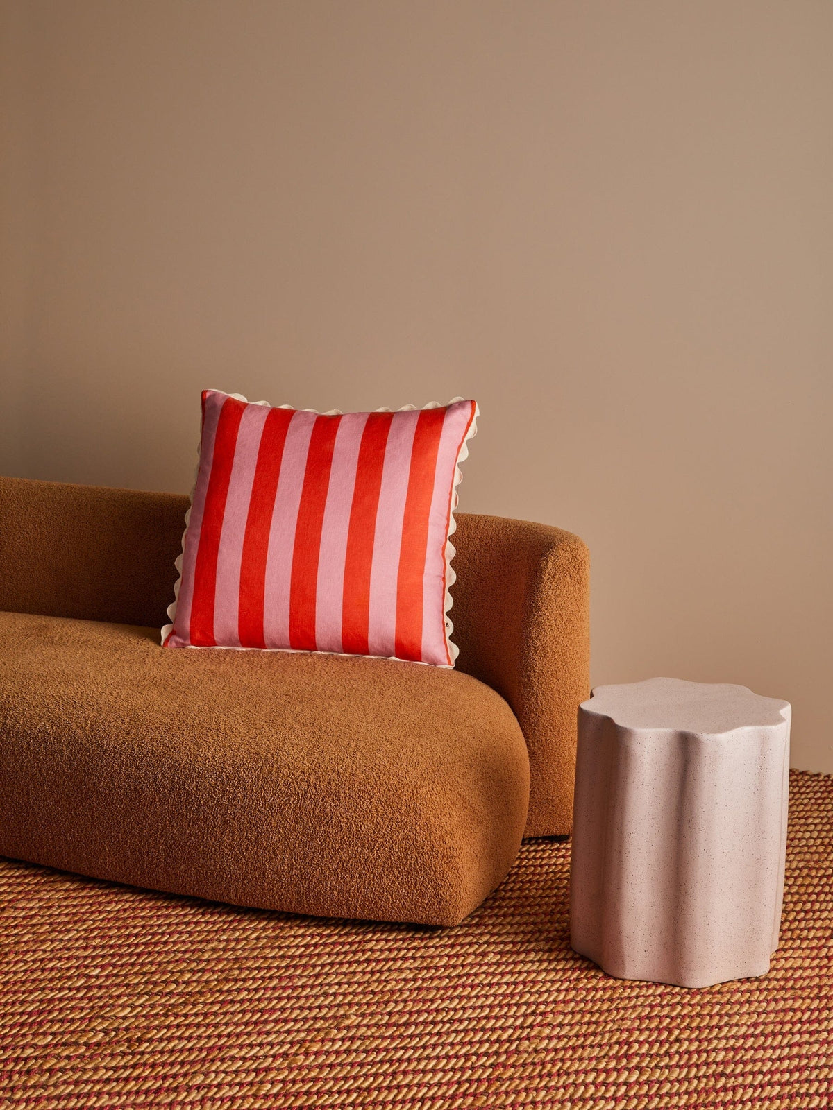BONNIE & NEIL Bold Stripe Sorbet Linen Cushion Cushion - Zabecca Living