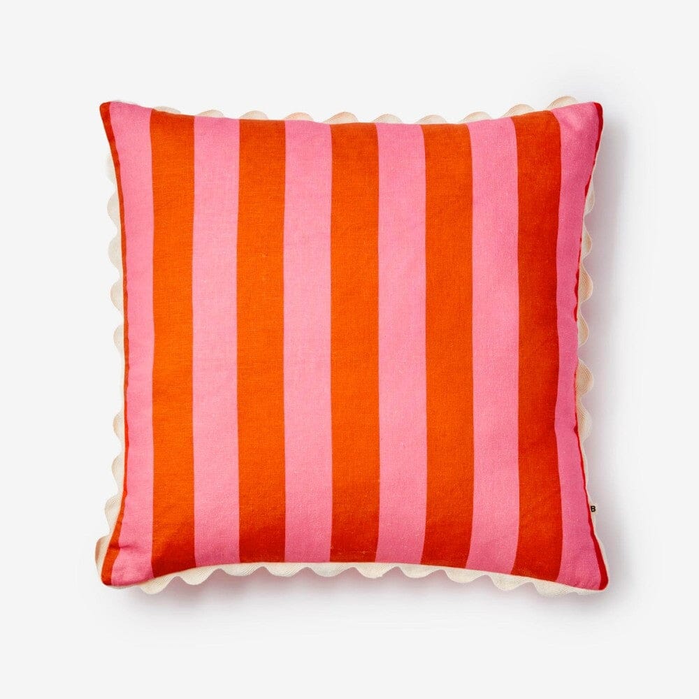 BONNIE & NEIL Bold Stripe Sorbet Linen Cushion Cushion - Zabecca Living