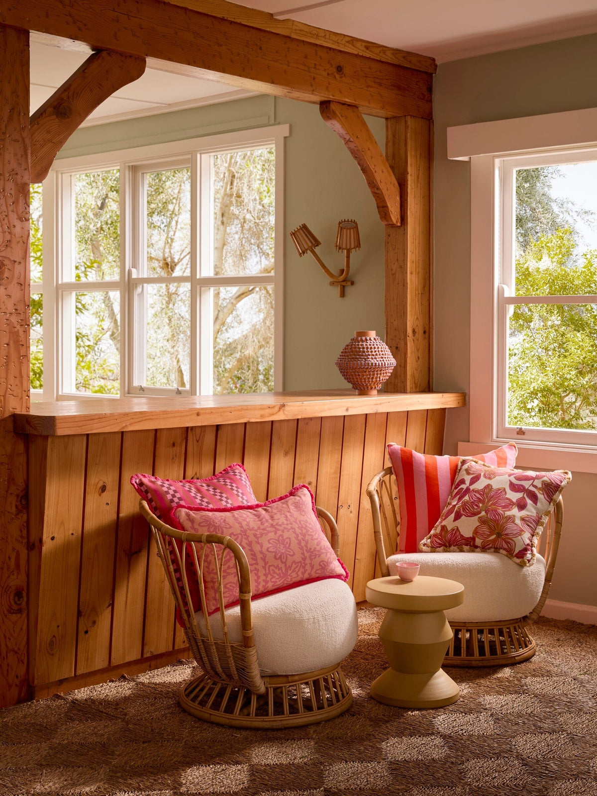 BONNIE & NEIL Bold Stripe Sorbet Linen Cushion Cushion - Zabecca Living