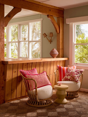 BONNIE & NEIL Bold Stripe Sorbet Linen Cushion Cushion - Zabecca Living