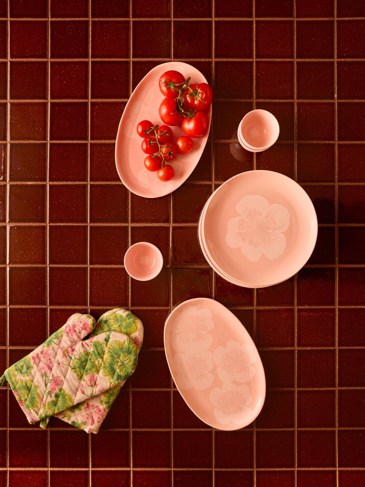 BONNIE & NEIL Linen Oven Mitt - Geranium Multi - Zabecca Living