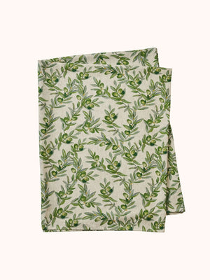 BONNIE & NEIL Olive Green Linen Tablecloth - Large KITCHEN + DINING - Zabecca Living
