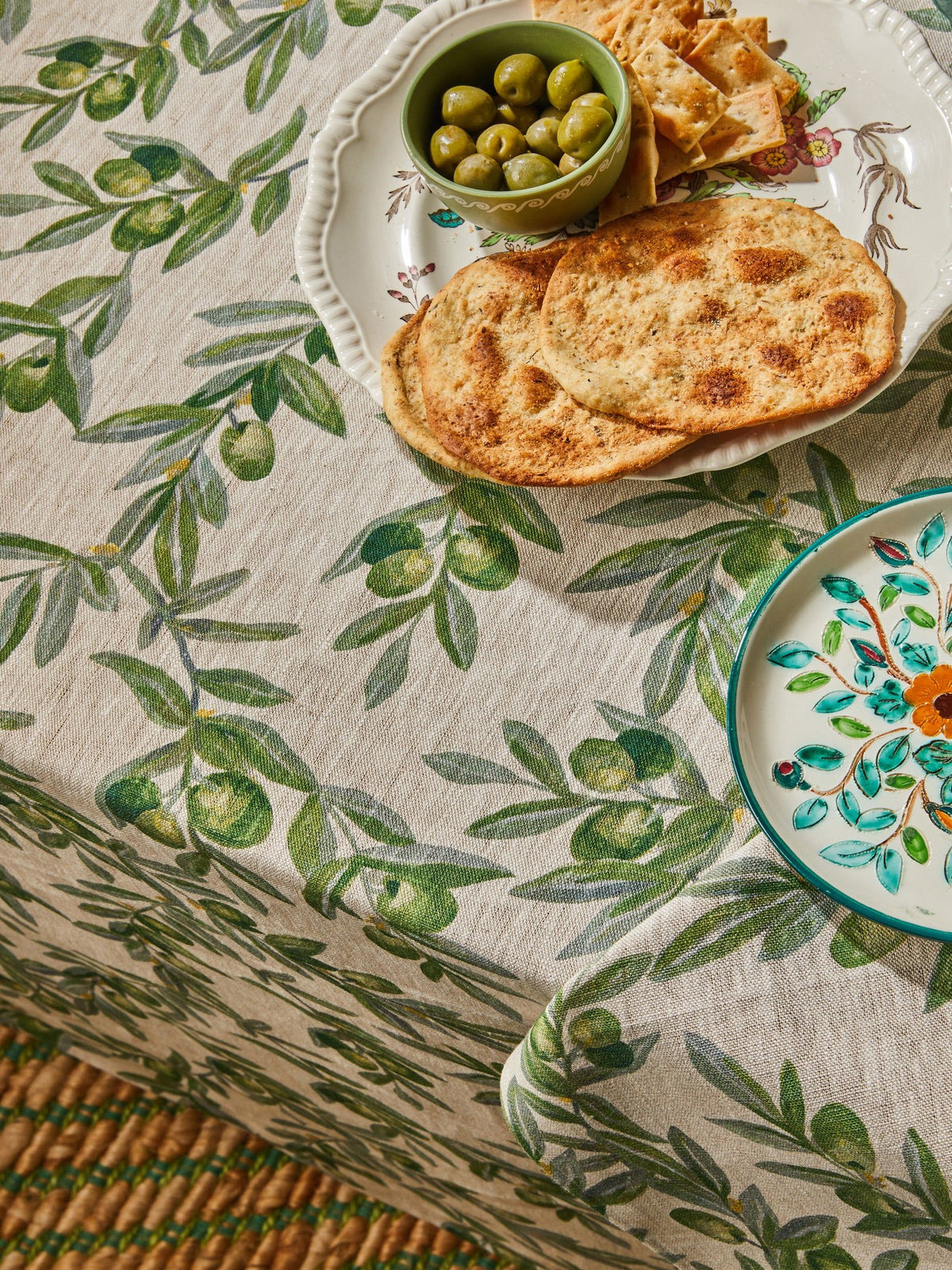 BONNIE & NEIL Olive Green Linen Tablecloth - Large KITCHEN + DINING - Zabecca Living