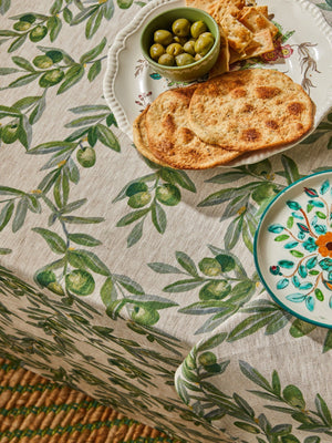 BONNIE & NEIL Olive Green Linen Tablecloth - Large KITCHEN + DINING - Zabecca Living