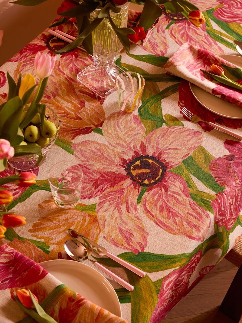 BONNIE & NEIL Tulip Multi Linen Tablecloth - Medium KITCHEN + DINING - Zabecca Living