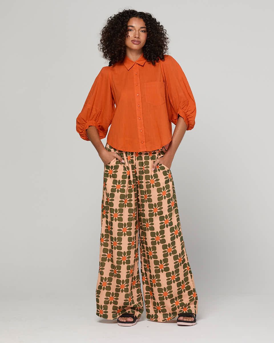 BOOM SHANKAR Pari Shirt - Rust Shirts & Blouses - Zabecca Living