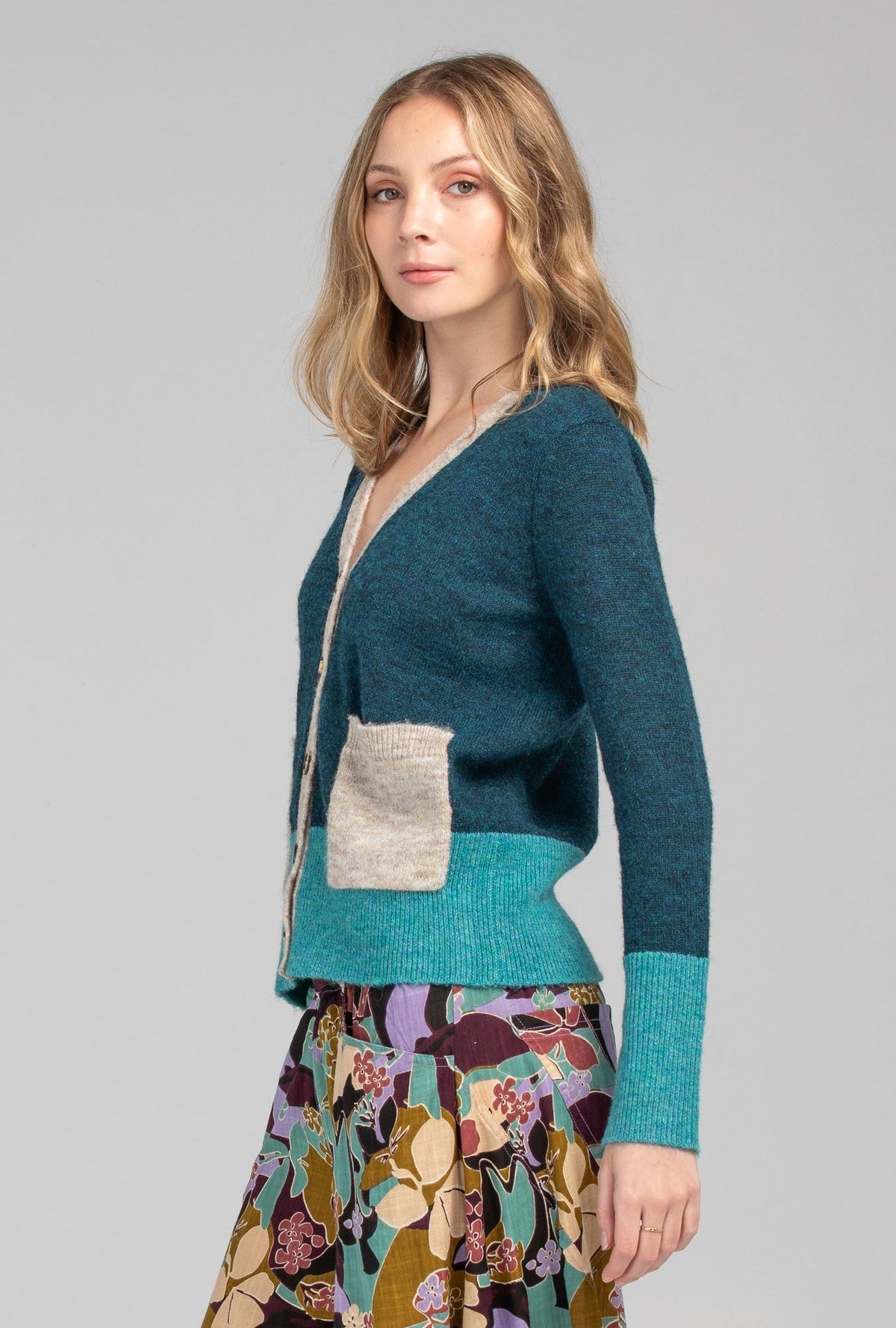 BOOM SHANKAR Poet Cardigan - Blue/Aqua Jumpers + Knitwear - Zabecca Living