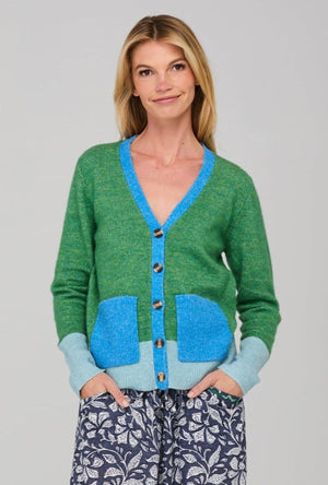BOOM SHANKAR Poet Cardigan - Green Multi Jumpers + Knitwear - Zabecca Living