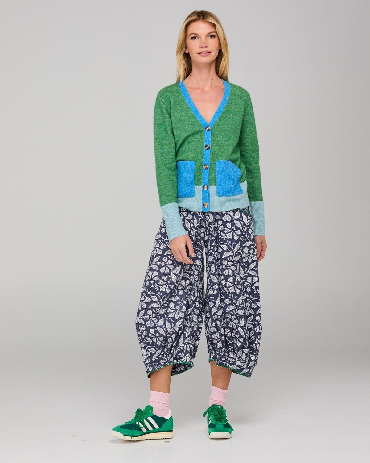 BOOM SHANKAR Poet Cardigan - Green Multi Jumpers + Knitwear - Zabecca Living