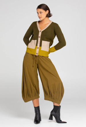 BOOM SHANKAR Poet Cardigan - Green/Yellow Jumpers + Knitwear - Zabecca Living