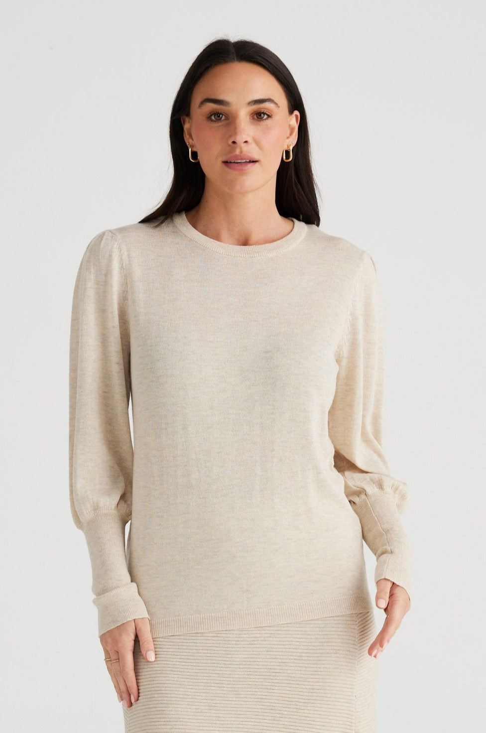 BRAVE AND TRUE Domenica Knit Top - Natural Jumpers + Knitwear - Zabecca Living