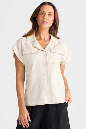 BRAVE AND TRUE Portia Shirt - Natural Shirts & Blouses - Zabecca Living