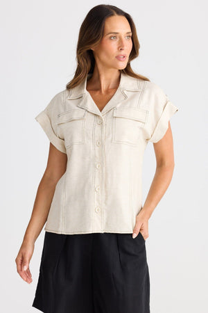 BRAVE AND TRUE Portia Shirt - Natural Shirts & Blouses - Zabecca Living