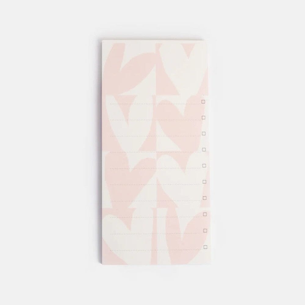 CAROLINE GARDNER List Pad - Pink Checkmate Heart Notebooks - Zabecca Living