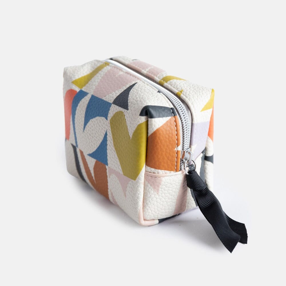 CAROLINE GARDNER Mini Cube Cosmetic Bag - Confetti Hearts COSMETIC BAG - Zabecca Living