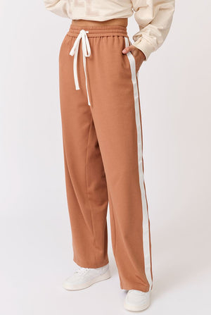 CARTEL & WILLOW Adeline Pant - Toffee/White JOGGER - Zabecca Living