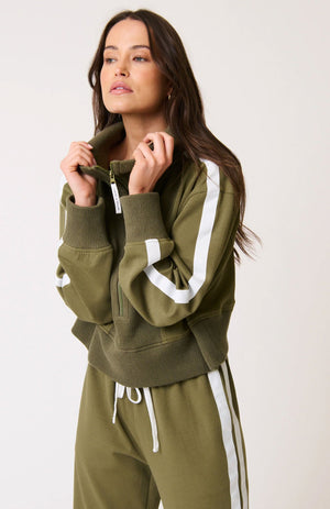 CARTEL & WILLOW Annie Sweater - Khaki / White SWEATER - Zabecca Living