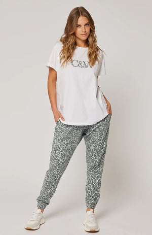 CARTEL & WILLOW Comeback Pant - Smoke Leopard JOGGER - Zabecca Living