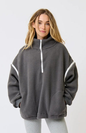 CARTEL & WILLOW Didi Pullover - Charcoal / White Jacket - Zabecca Living