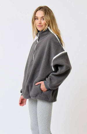 CARTEL & WILLOW Didi Pullover - Charcoal / White Jacket - Zabecca Living