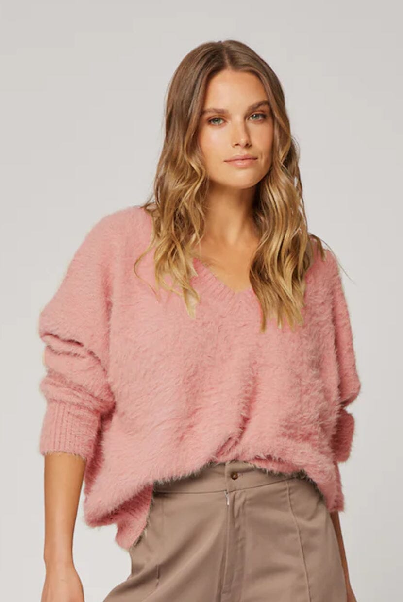CARTEL & WILLOW Emmie Knit Sweater - Melon Knit Jumpers + Knitwear - Zabecca Living