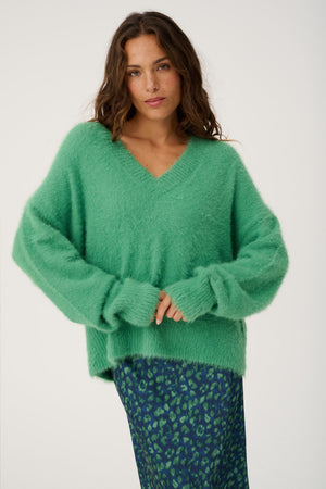 CARTEL & WILLOW Emmie Knit Sweater - Sea Green Jumpers + Knitwear - Zabecca Living