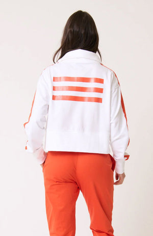 CARTEL & WILLOW Ezra Sweater - White / Mandarin SWEATER - Zabecca Living