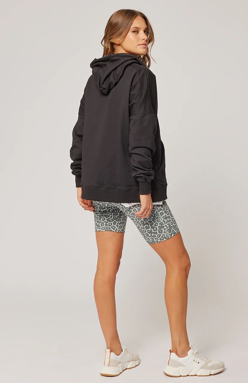 CARTEL & WILLOW Harriet Hoodie - Black/Smoke Leopard SWEATER - Zabecca Living