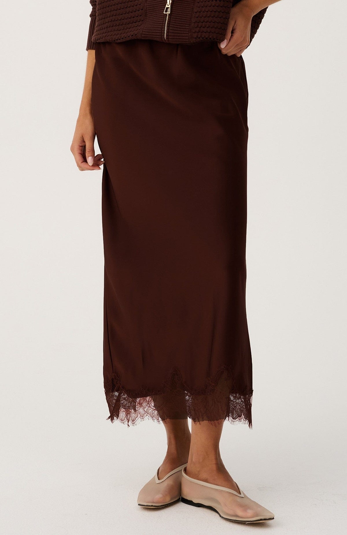 CARTEL & WILLOW Luna Skirt - Truffle Lace SKIRT - Zabecca Living