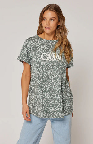 CARTEL & WILLOW Marlo Tee - Smoke Leopard Tee - Zabecca Living