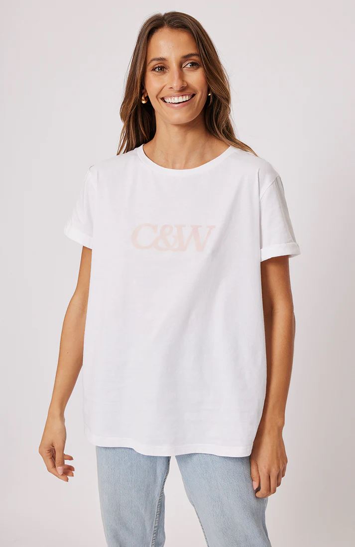CARTEL & WILLOW Marlo Tee - White/Taffy Tee - Zabecca Living