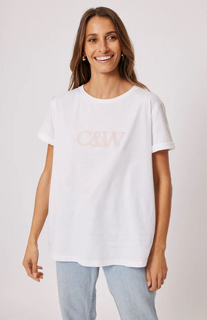 CARTEL & WILLOW Marlo Tee - White/Taffy Tee - Zabecca Living