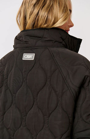 CARTEL & WILLOW Mattie Pullover - Black Quilt Jacket - Zabecca Living