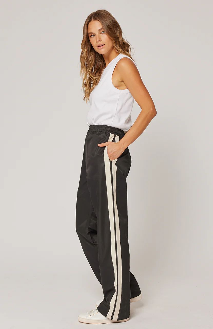 CARTEL & WILLOW Mila Side Stripe Pant - Black / Vanilla JOGGER - Zabecca Living