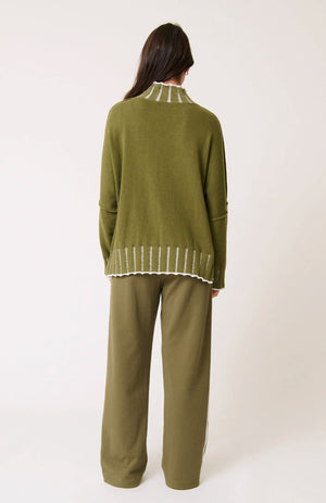 CARTEL & WILLOW Romy Knit Sweater - Khaki Jumpers + Knitwear - Zabecca Living